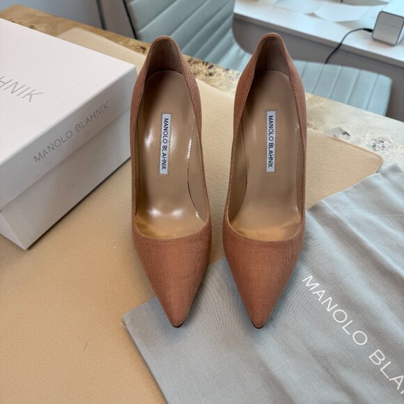 MANOLO BLAHNIK Linen BB 105 Pumps Size 6.5 - Picture 6 of 6